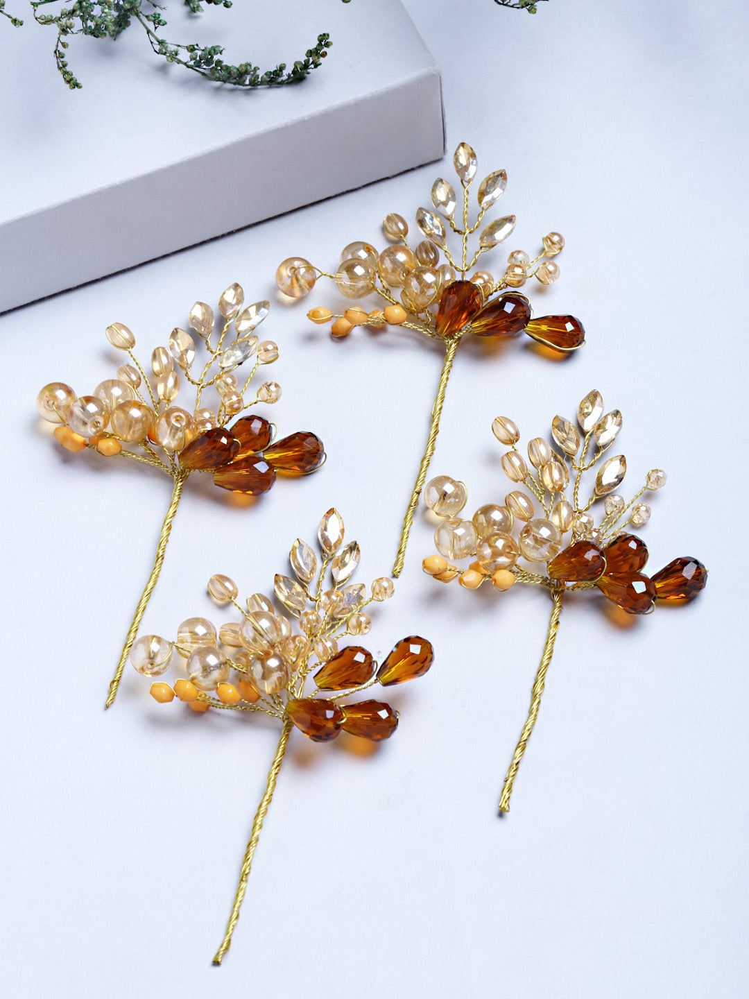 Vogue Hair Accessories Gold Handmade Beads Hair Pin