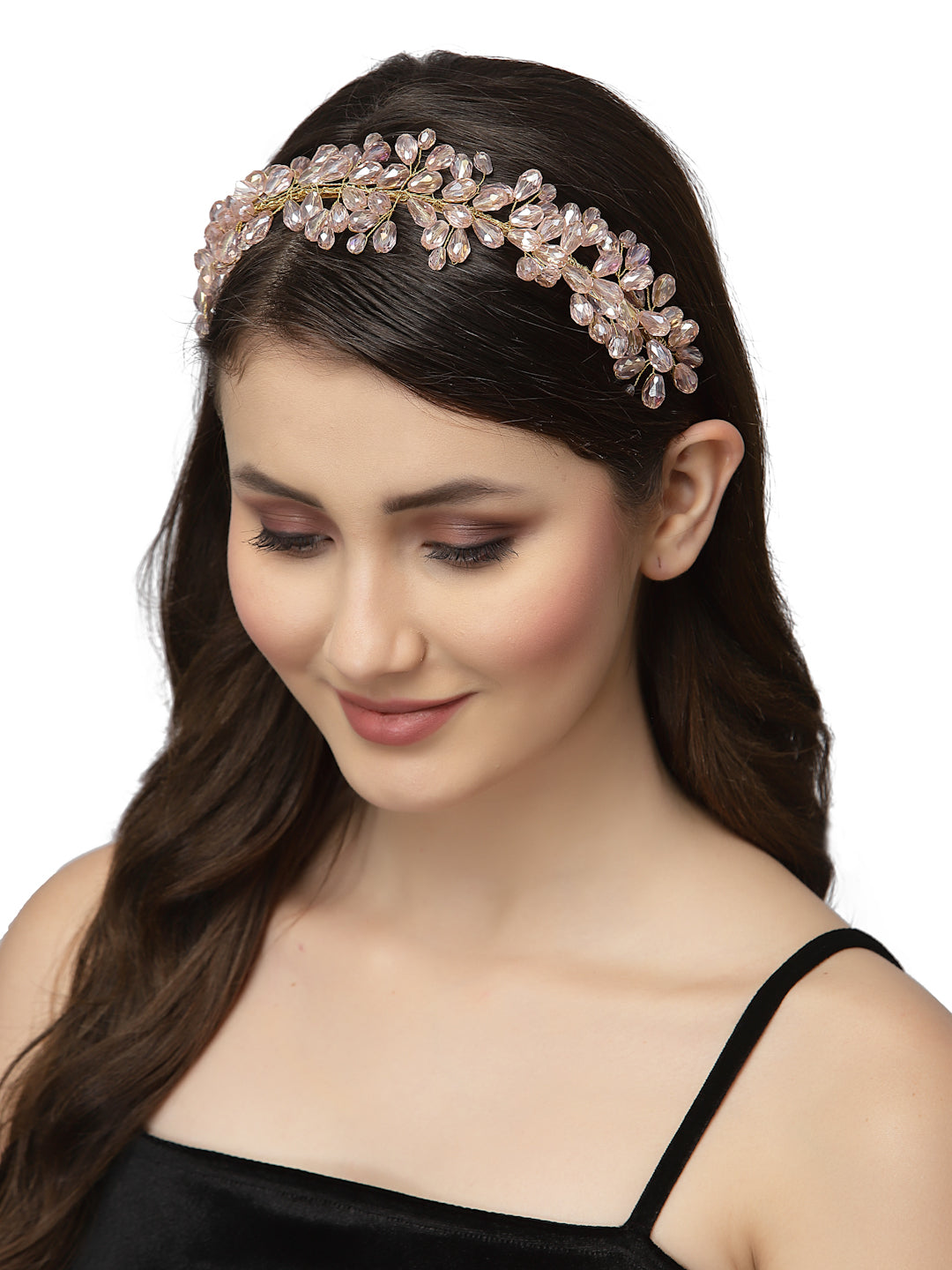 Vogue Hair Accessories Metal Handmade Crystal With Pearls Fancy Party Hairband Hair Accessories