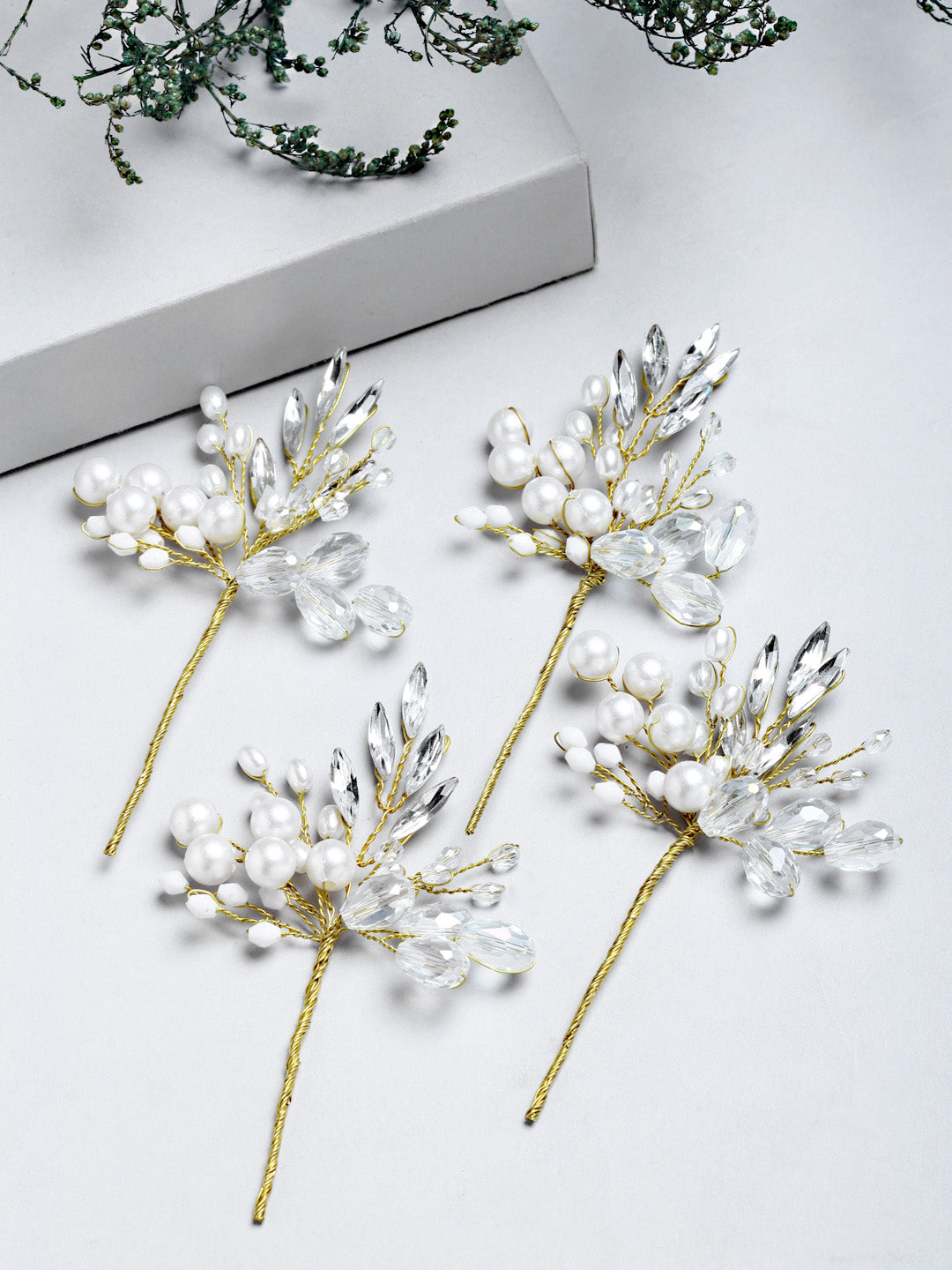 Vogue Hair Accessories White Handmade Beads Hair Pin