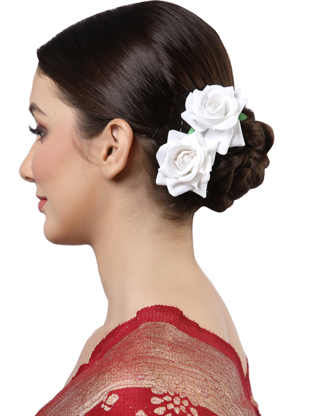 Vogue Hair Accessories White Rose Juda Hair Pin
