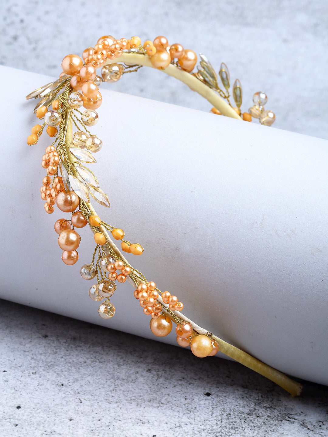 Vogue Hair Accessories Metal Handmade Crystal With Pearls Fancy Party Hairband Hair Accessories for Girls and Women