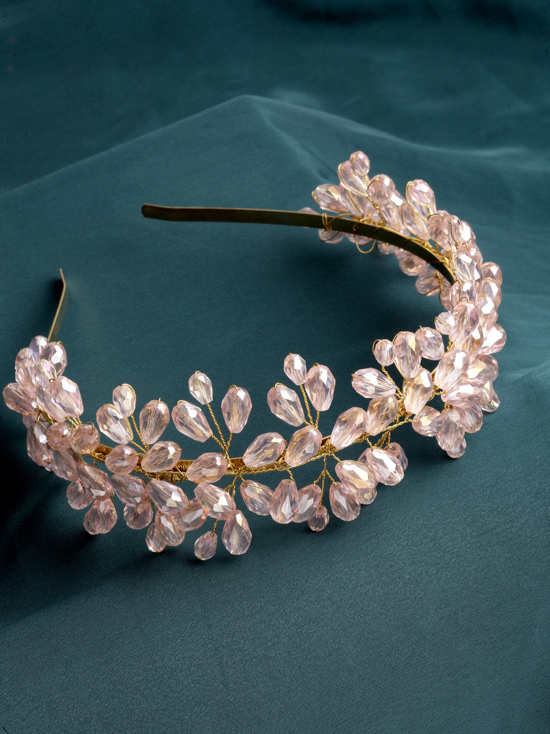 Vogue Hair Accessories Metal Handmade Crystal With Pearls Fancy Party Hairband Hair Accessories
