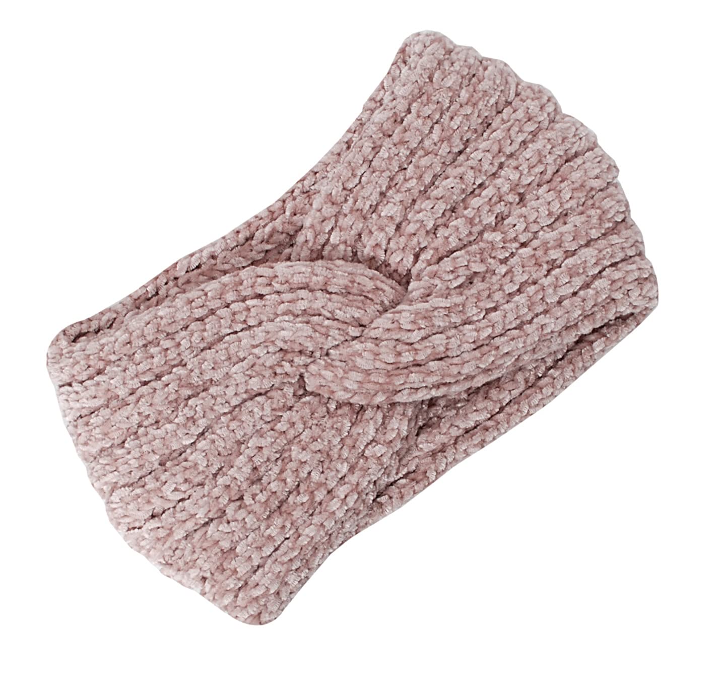 Vogue Hair Accessories Pink Woollen Self Lines Headband