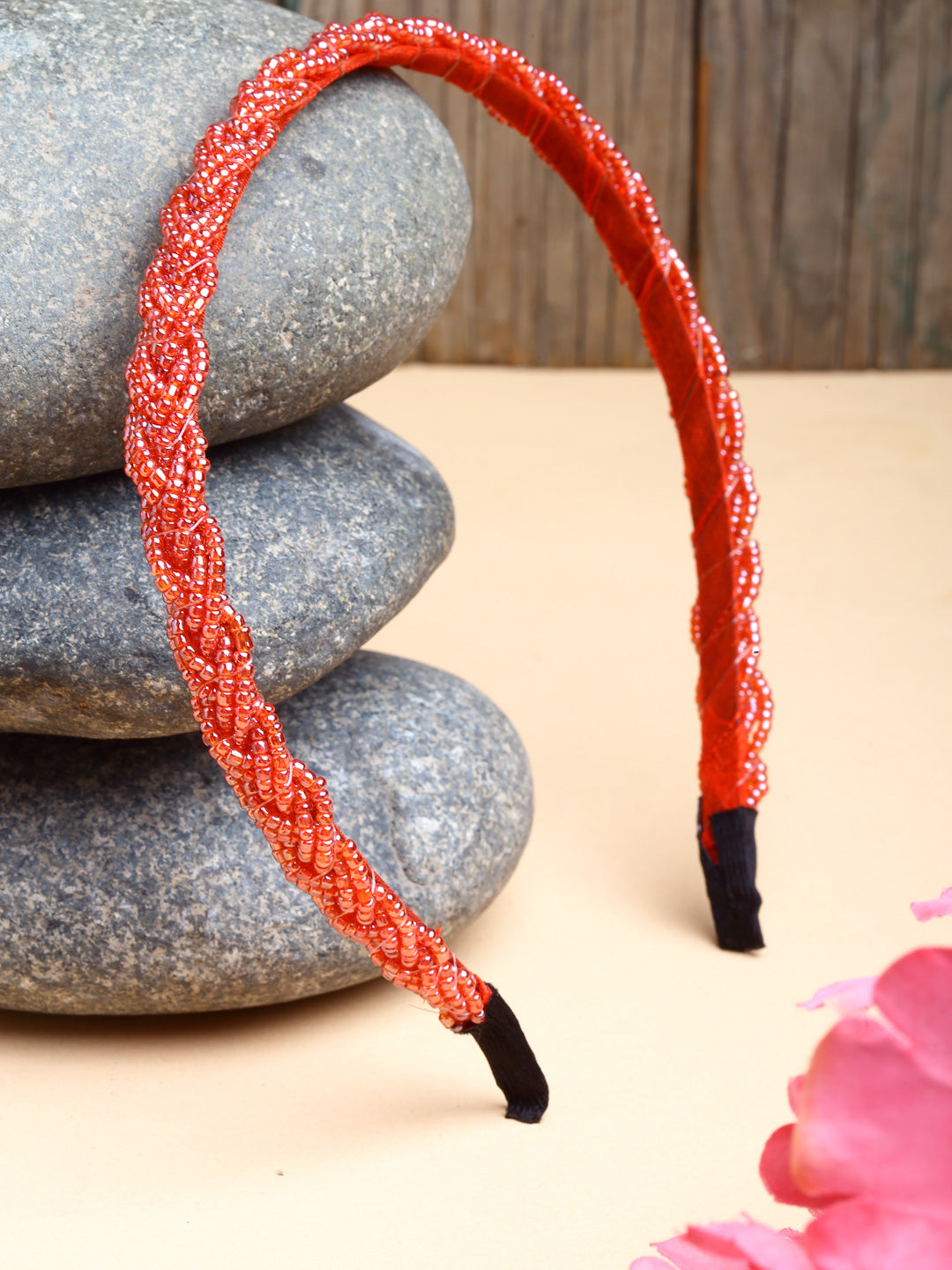 Vogue Hair Accessories Black Handmade Metal Braid Beaded Hairband