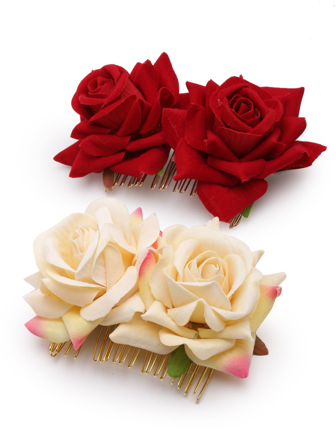 Vogue Hair Accessories Rose Flower Hair Comb Clip Set of 2