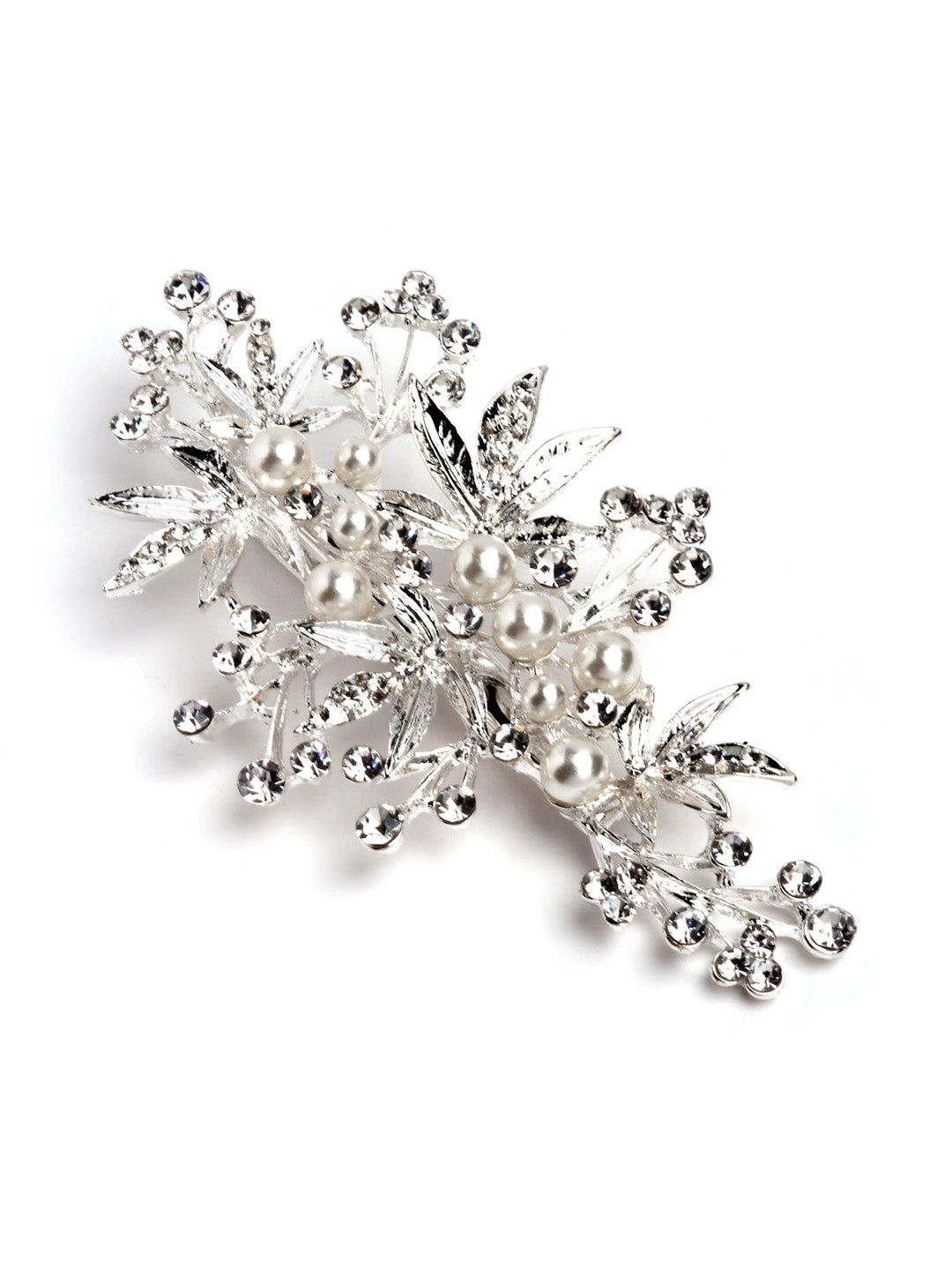 Vogue Hair Accessories Silver Metal Leaf Hair Pin