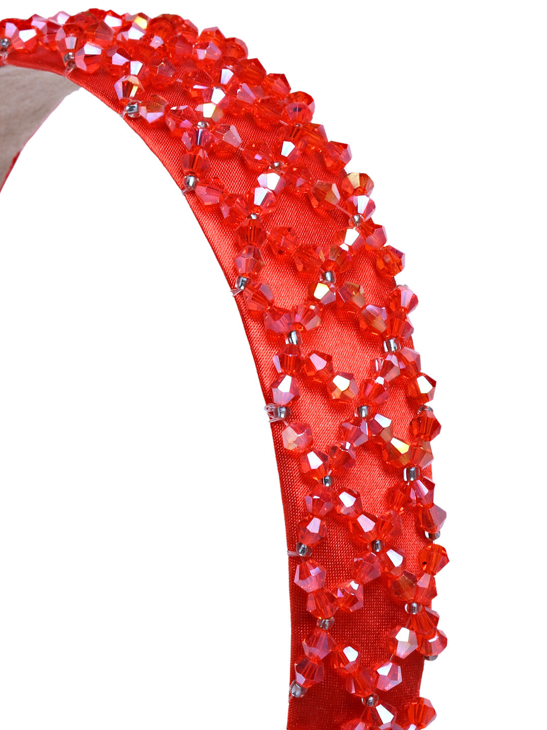 Vogue Hair Accessories Crystal Beaded Plastic Fancy Party Wedding Hairband For Girls
