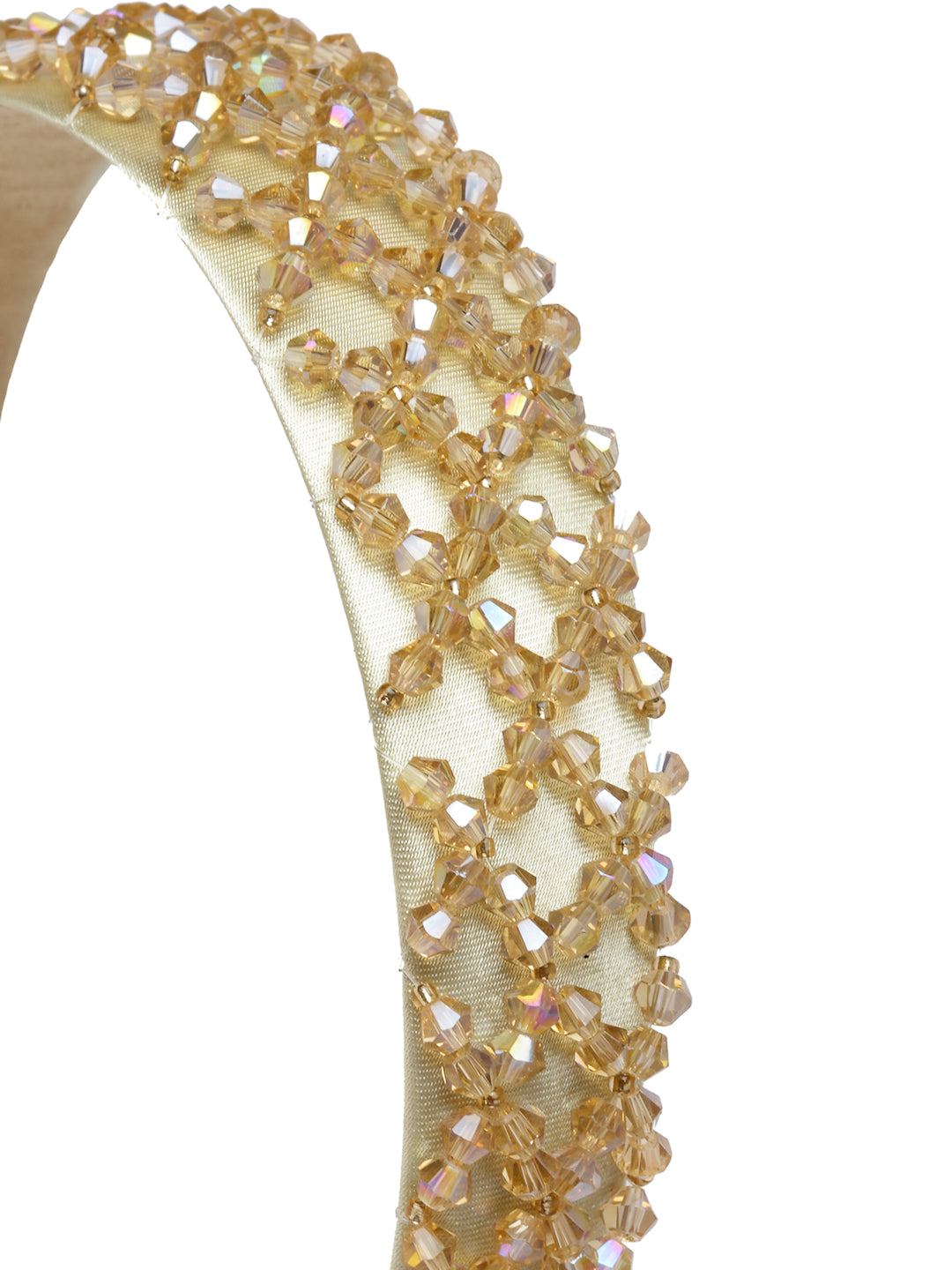 Vogue Hair Accessories Crystal Beaded Plastic Fancy Party Wedding Hairband For Girls