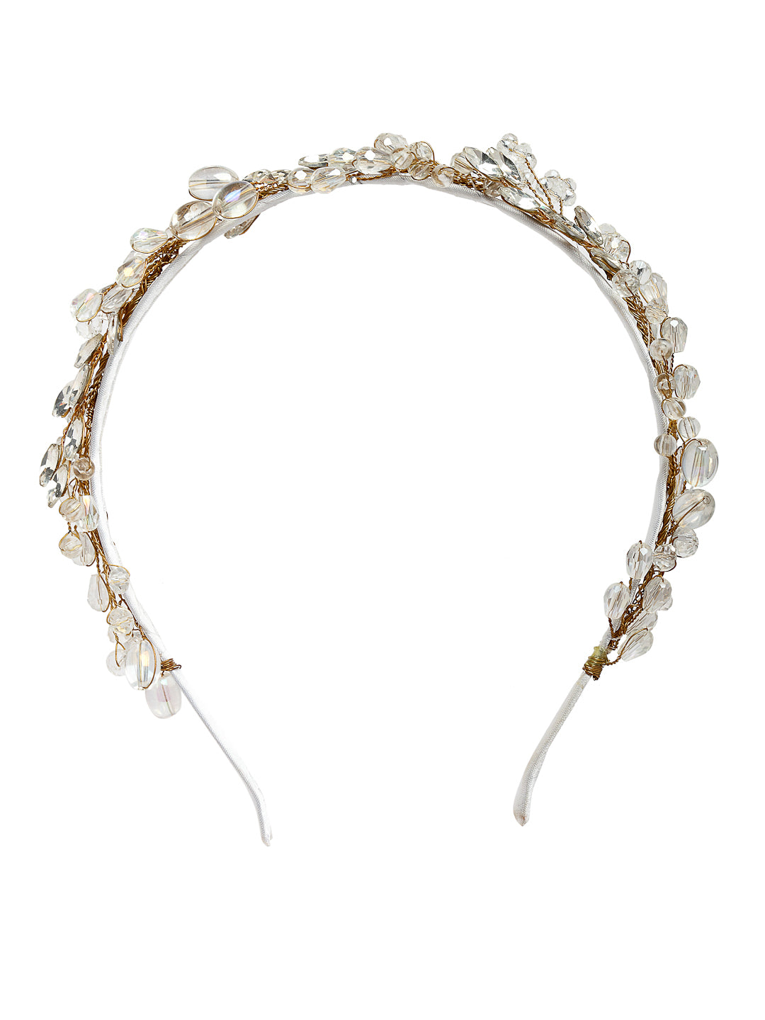 Vogue Hair Accessories Metal Handmade Crystal With Pearls Fancy Party Hairband Hair Accessories for Girls and Women