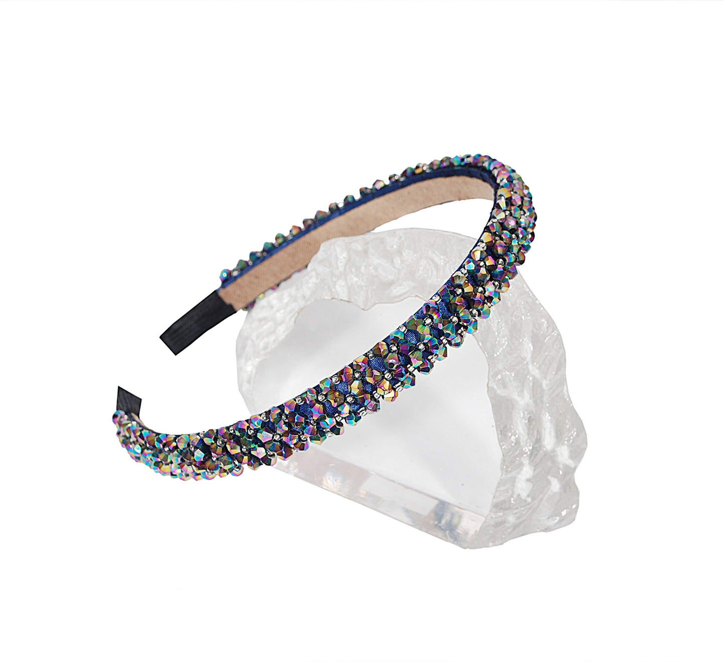 Vogue Hair Accessories Crystal Beaded Plastic Fancy Party Wedding Hairband For Girls