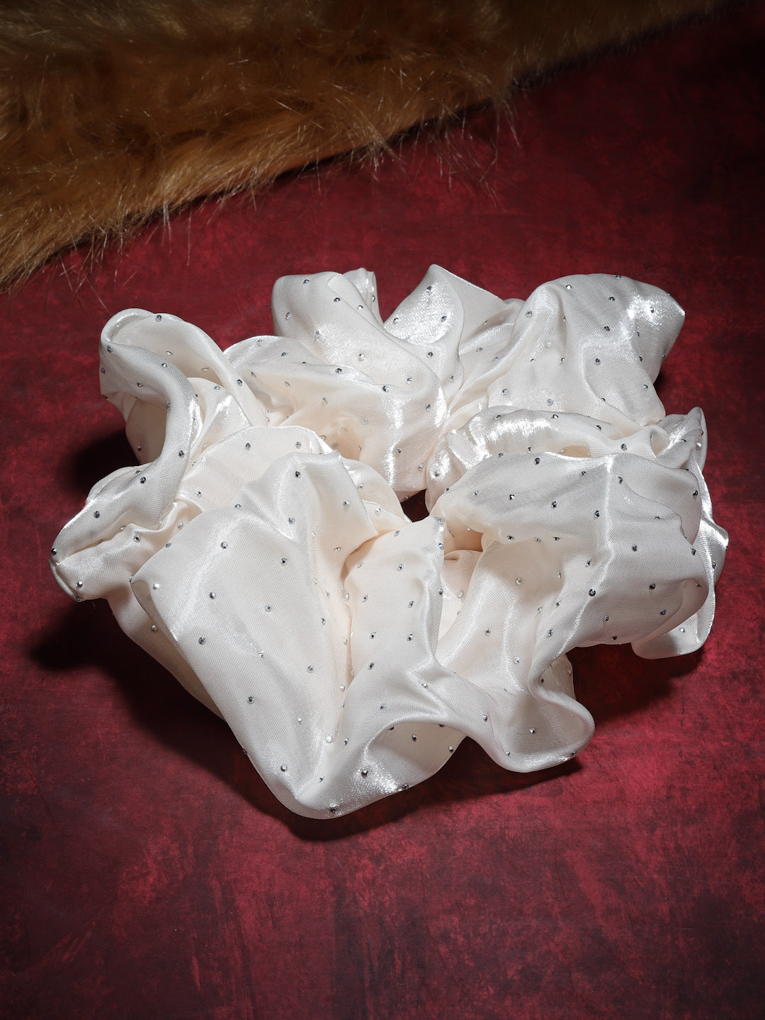 Vogue Hair Accessories Off White Big Size Scrunchies For Hair Tie for Women and Girls