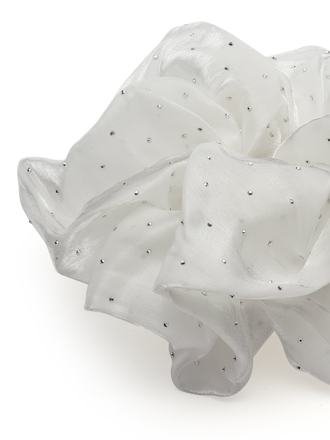 Vogue Hair Accessories White Big Size Scrunchies Hair Tie for Women and Girls