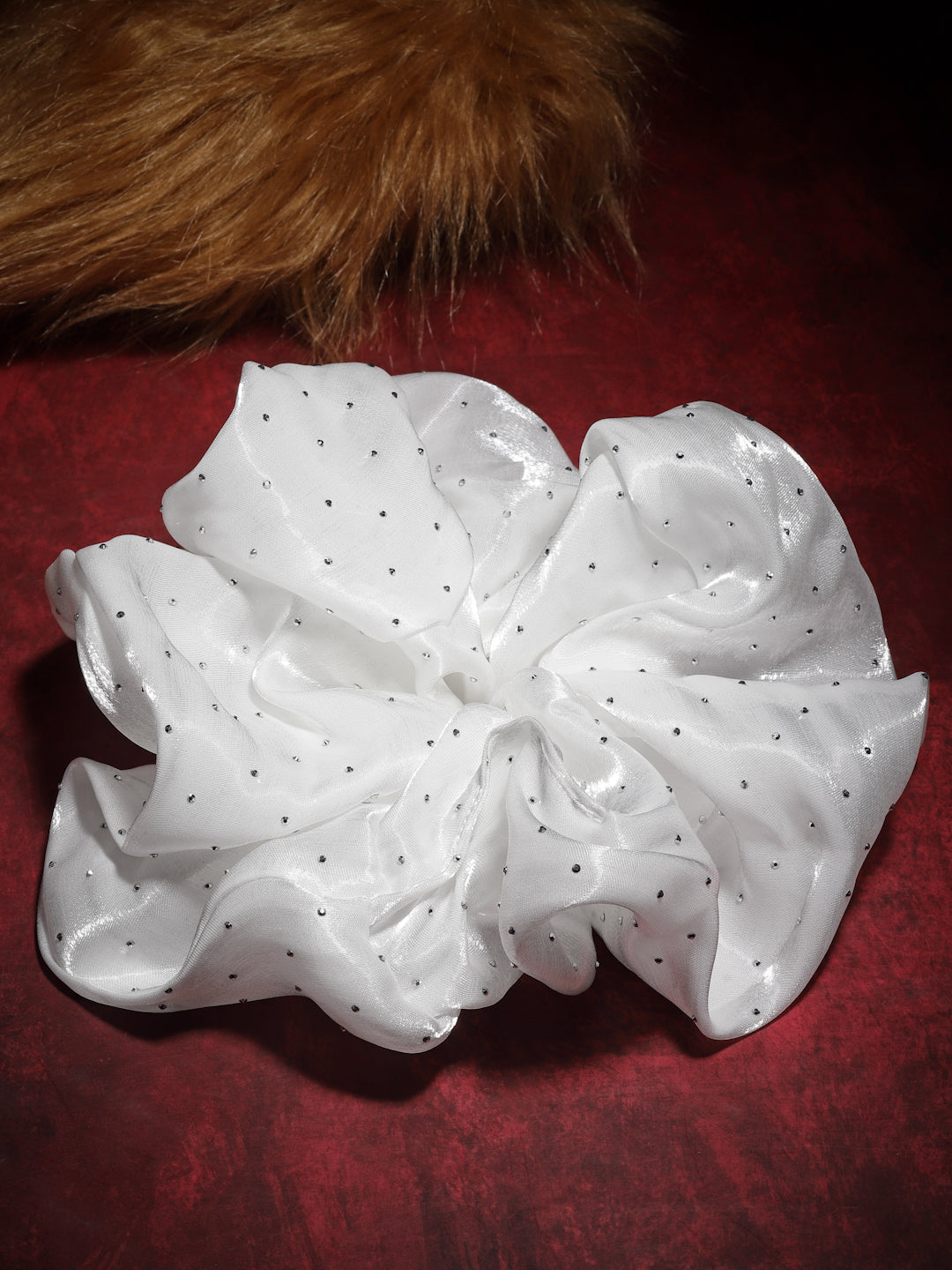 Vogue Hair Accessories White Big Size Scrunchies Hair Tie for Women and Girls