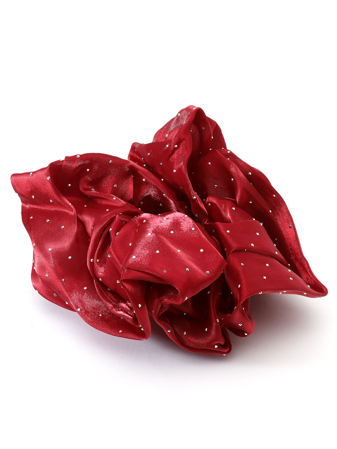 Vogue Hair Accessories Maroon Big Size Scrunchies For Hair Tie for Women And Girls