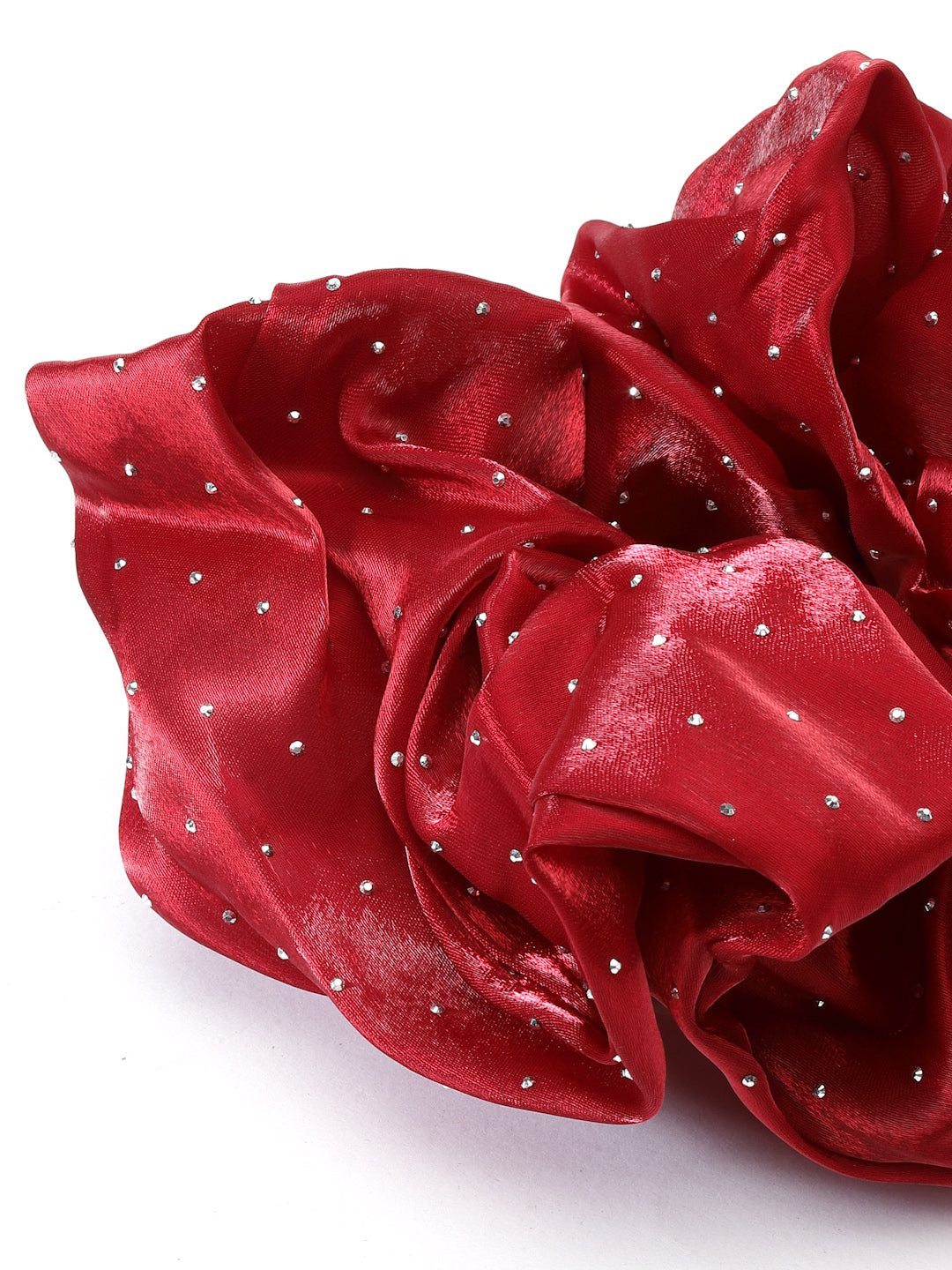 Vogue Hair Accessories Maroon Big Size Scrunchies For Hair Tie for Women And Girls