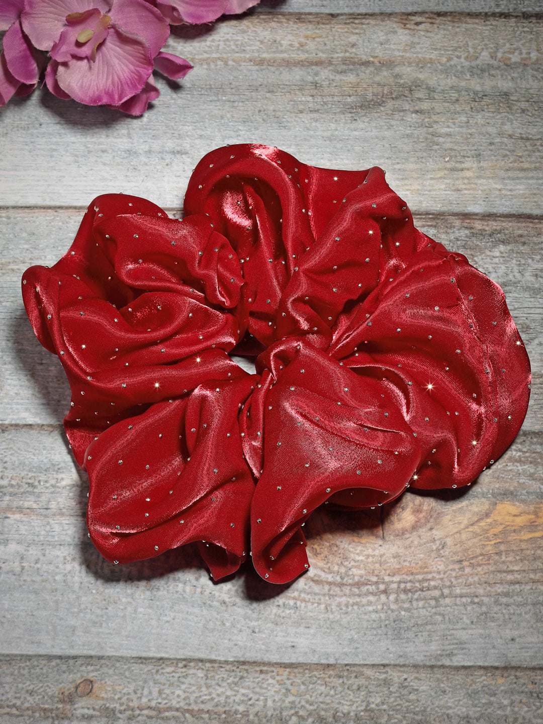 Vogue Hair Accessories Maroon Big Size Scrunchies For Hair Tie for Women And Girls