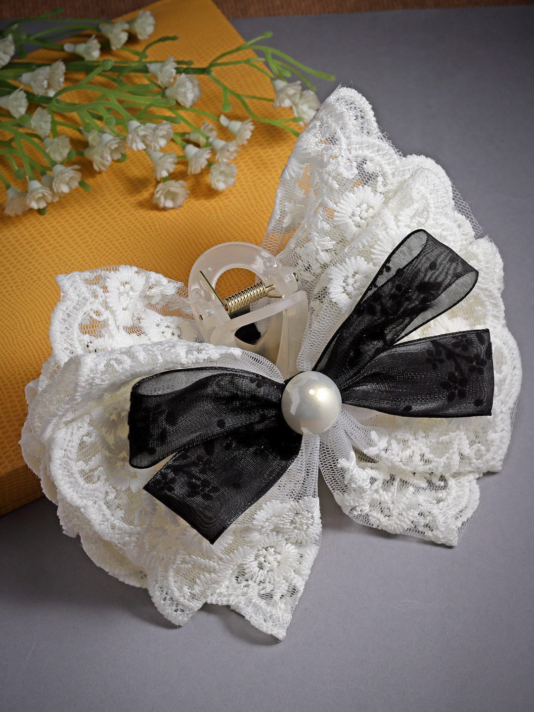 Vogue Hair Accessories Clutcher for Women Hair Claw Clip for Girls (Off White)