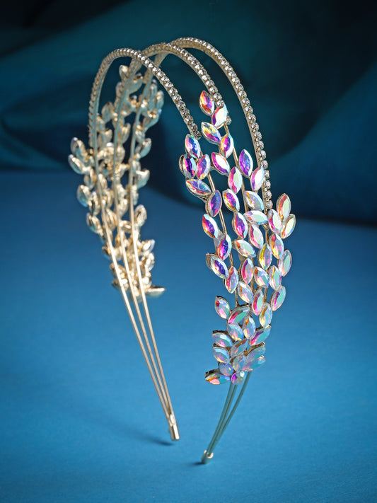 Vogue Hair Accessories Gold Trippel Line Hairband for Women & Girls (Gold)