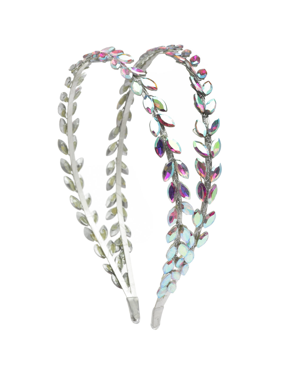 Vogue Hair Accessories Multi Crystal Double Line Hairband for Women and Girls