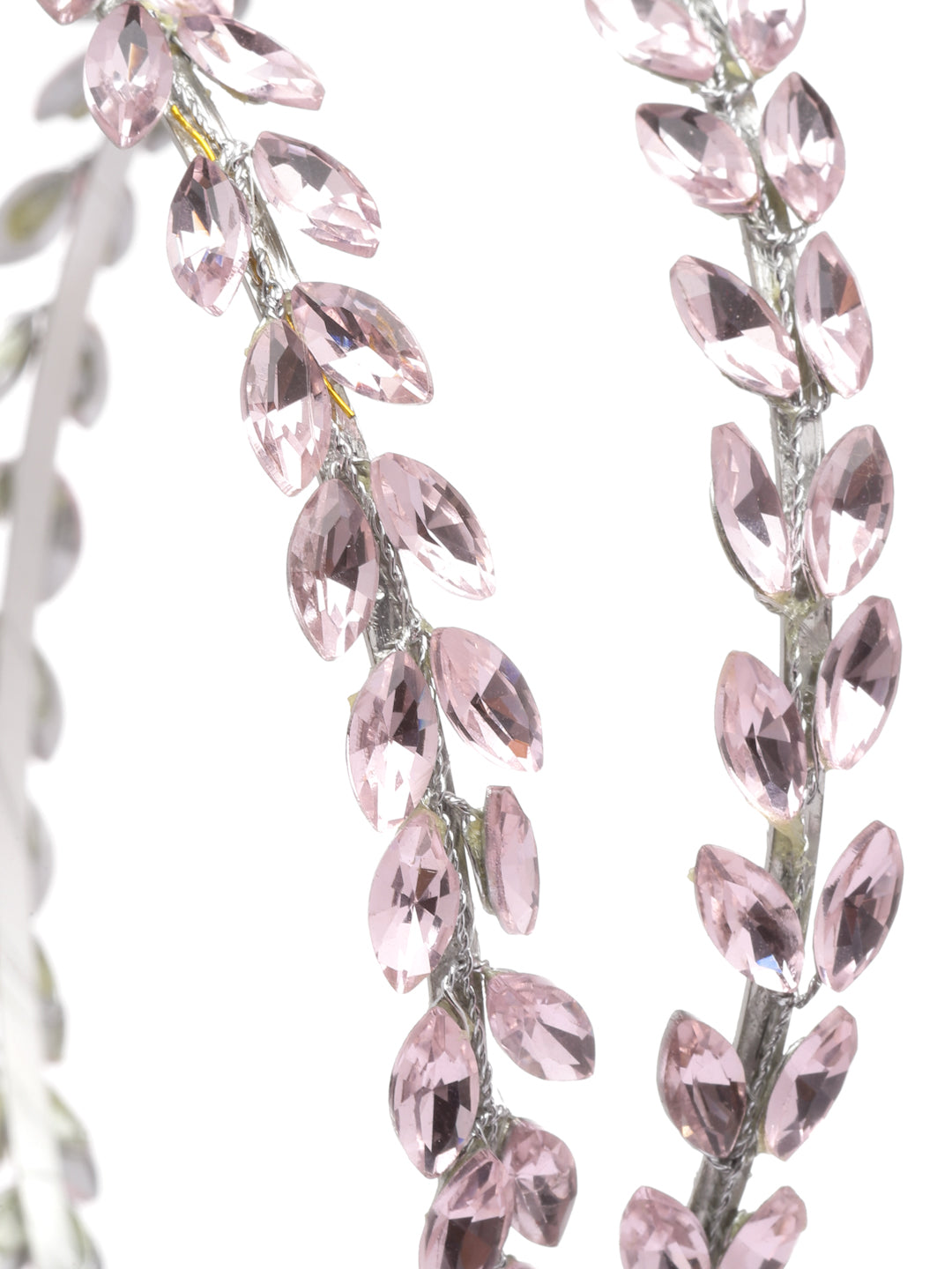 Vogue Hair Accessories Pink Crystal Double Line Hairband for Women and Girls