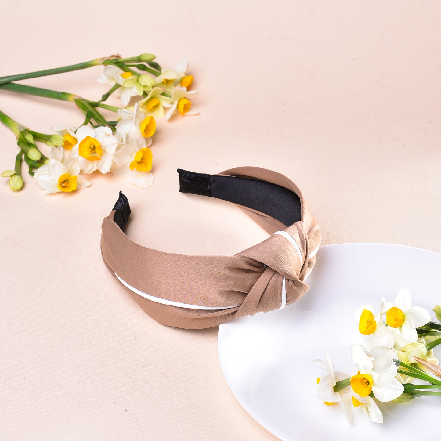 Vogue Hair Accessories Brown Piping Fabric Hairband