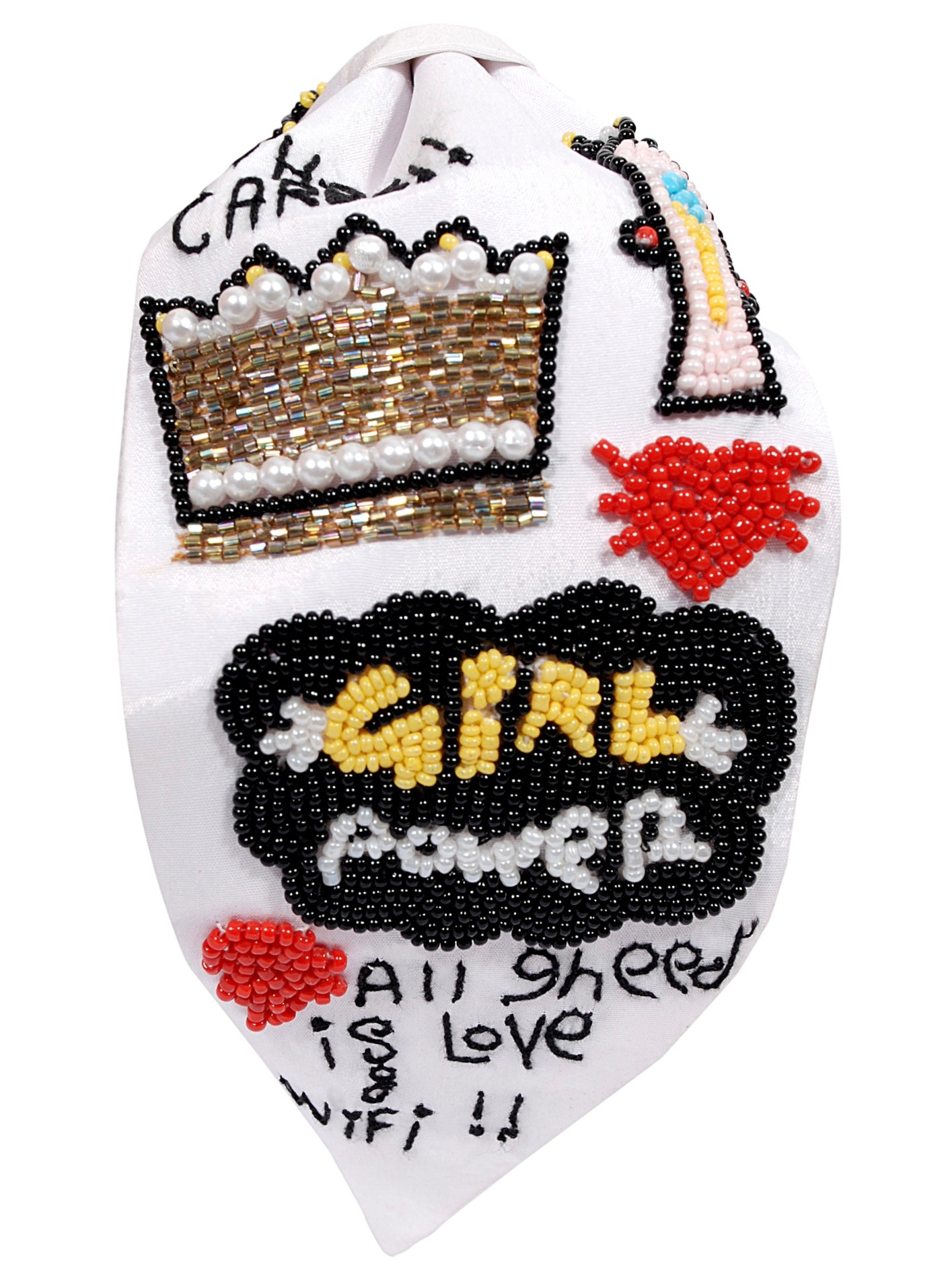 Vogue Hair Accessories White Embrodiary Girl Power Hairband