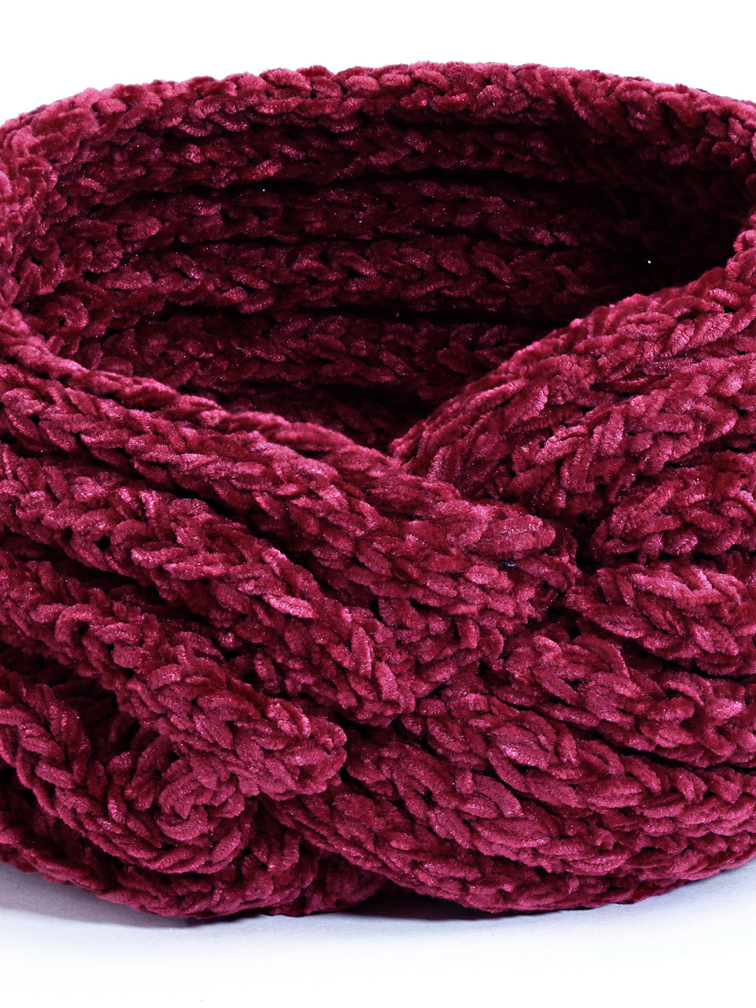 Vogue Hair Accessories Wine Woollen Self Lines Headband