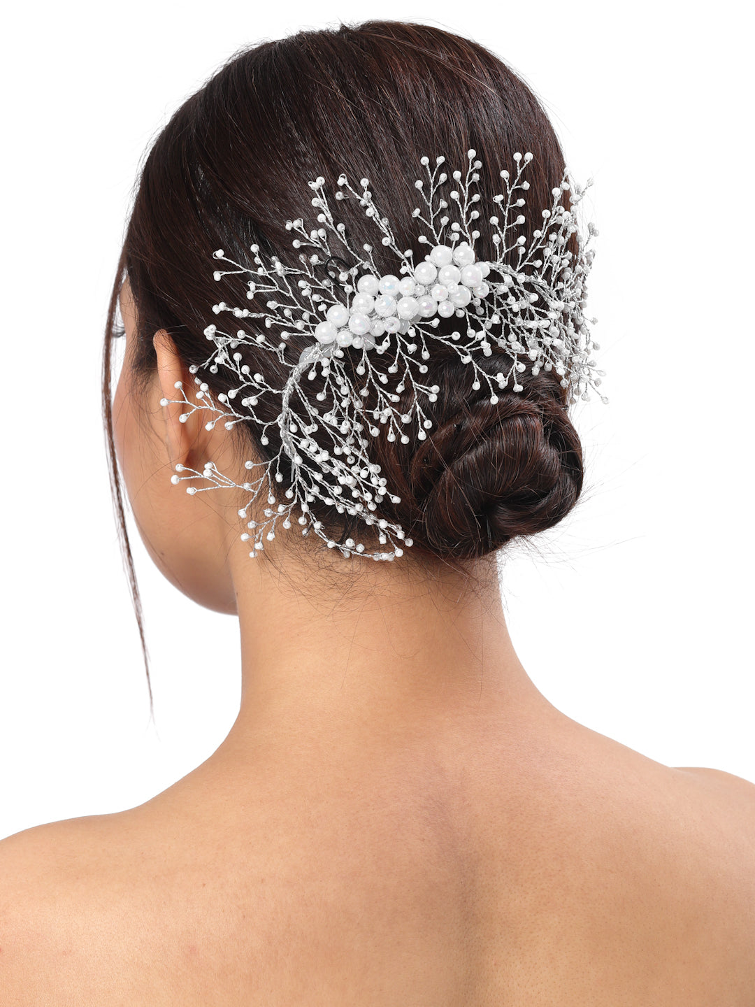 Vogue Hair Accessories Silver Fancy Party Wedding Bridal Big Size hair Accessories Hair Clip Hairband For Girls and Women