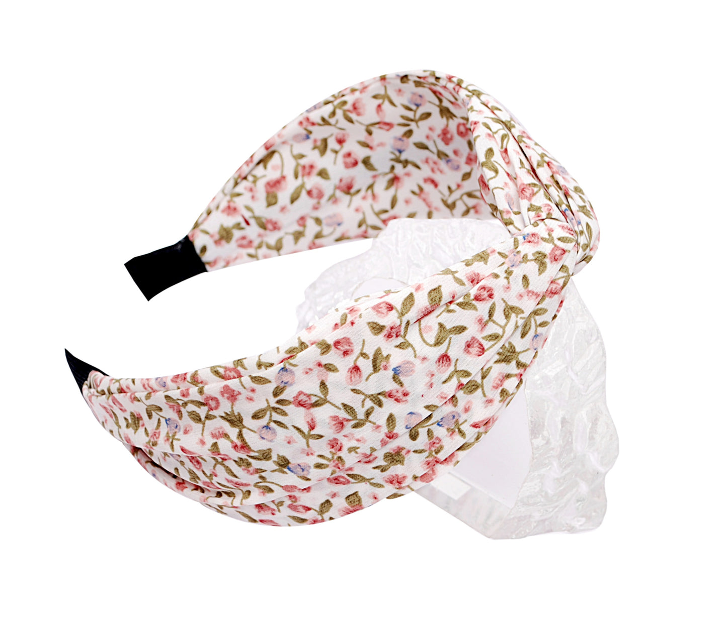 Vogue Hair Accessories Women's Printed Plastic Fabric Knot Metal Hairband for Women, Pack of 1