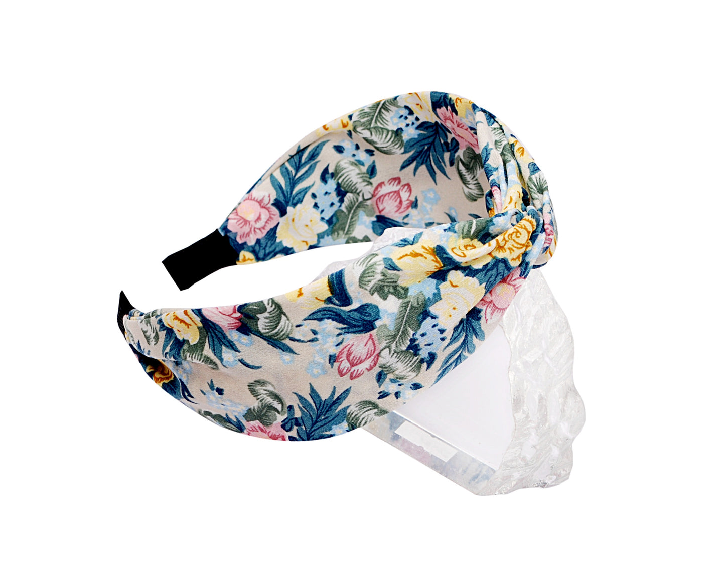 Vogue Hair Accessories Printed Fabric Knot Metal Hairband Headband for Women and Girls