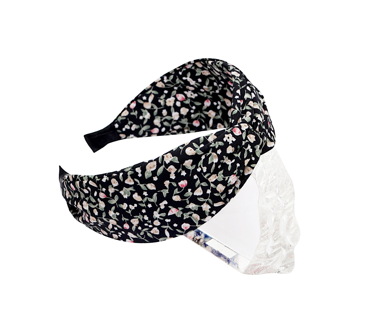 Vogue Hair Accessories Black Small Floral Fabric Hairband