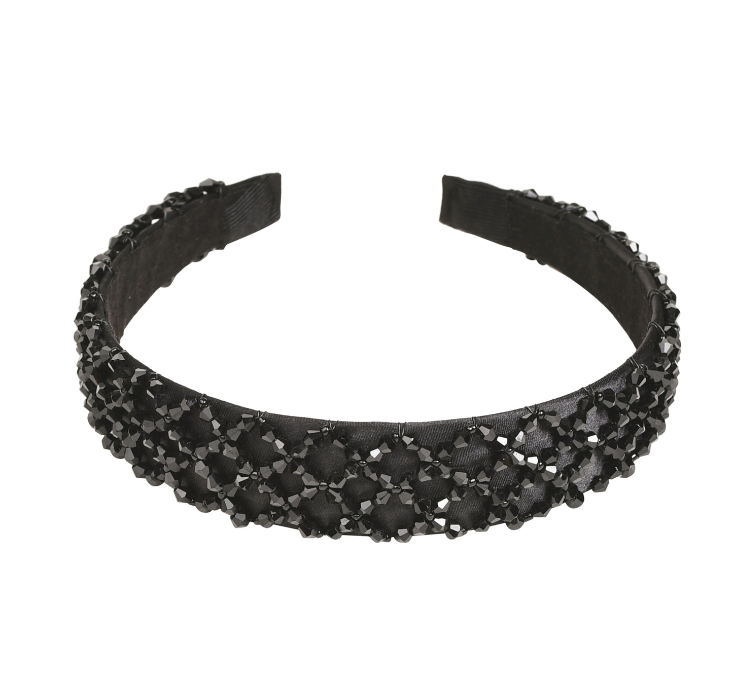 Vogue Hair Accessories Crystal Beaded Plastic Fancy Party Wedding Hairband For Girls