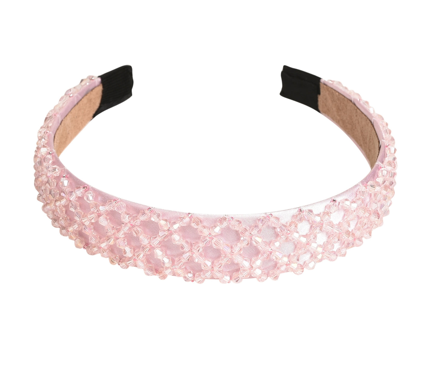 Vogue Hair Accessories Crystal Beaded Plastic Fancy Party Wedding Hairband For Girls