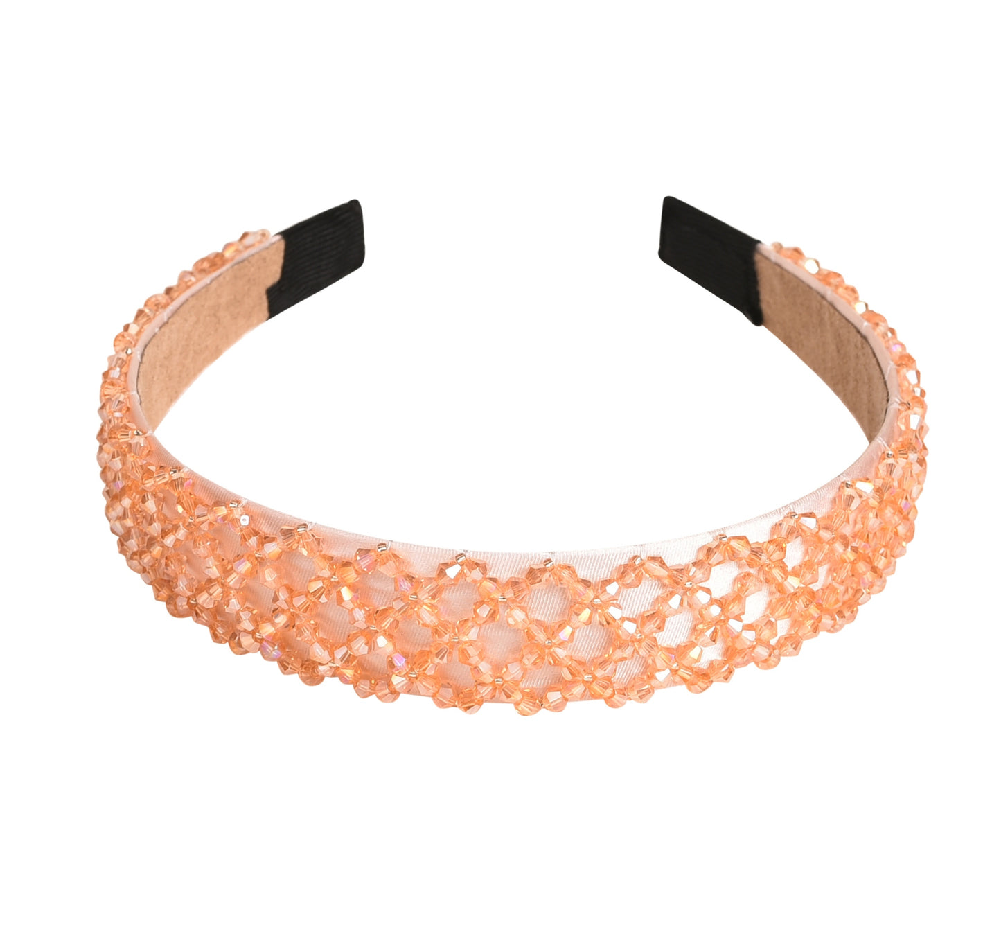 Vogue Hair Accessories Crystal Beaded Plastic Fancy Party Wedding Hairband For Girls