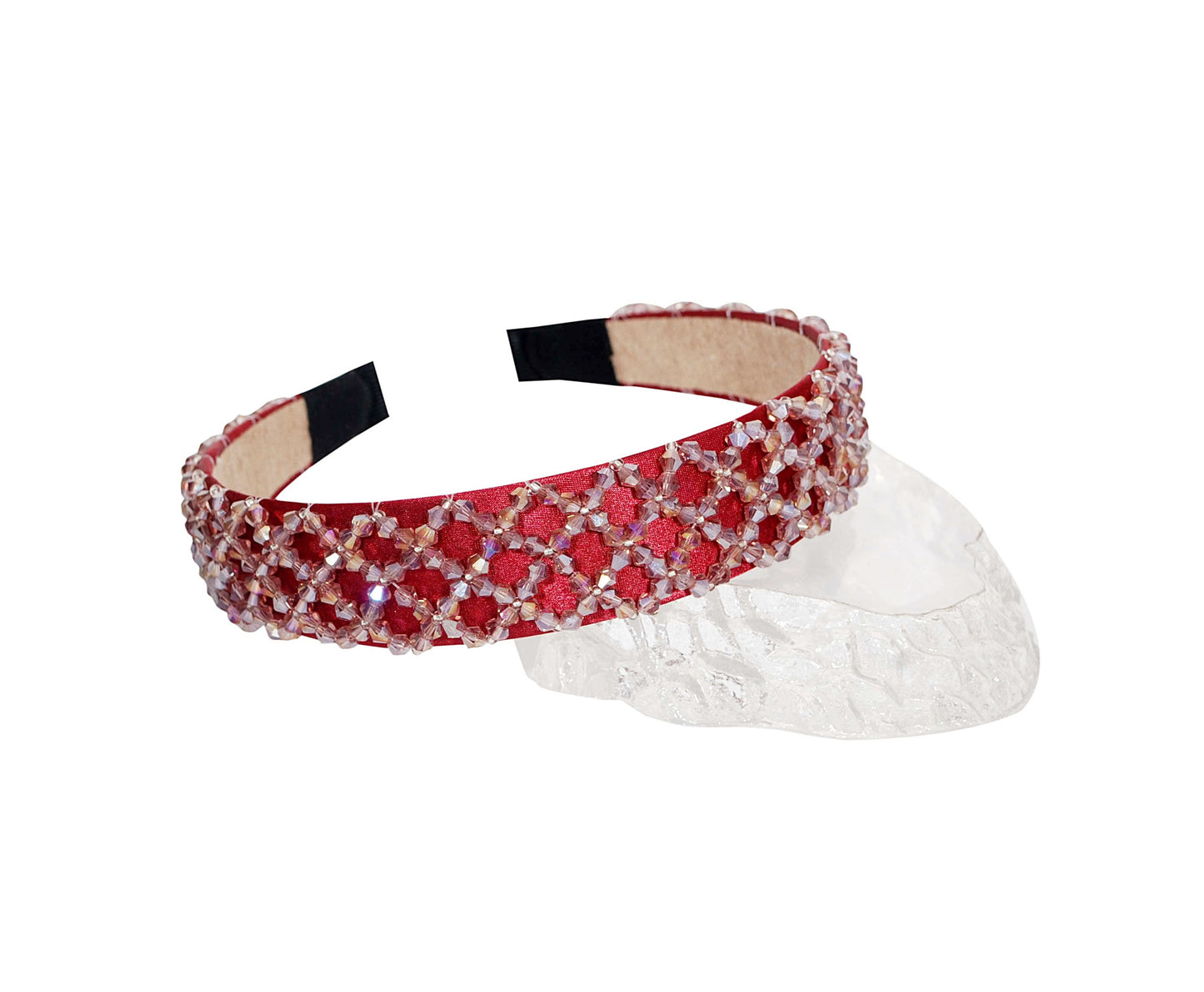 Vogue Hair Accessories Burgandy Crystal Hairband