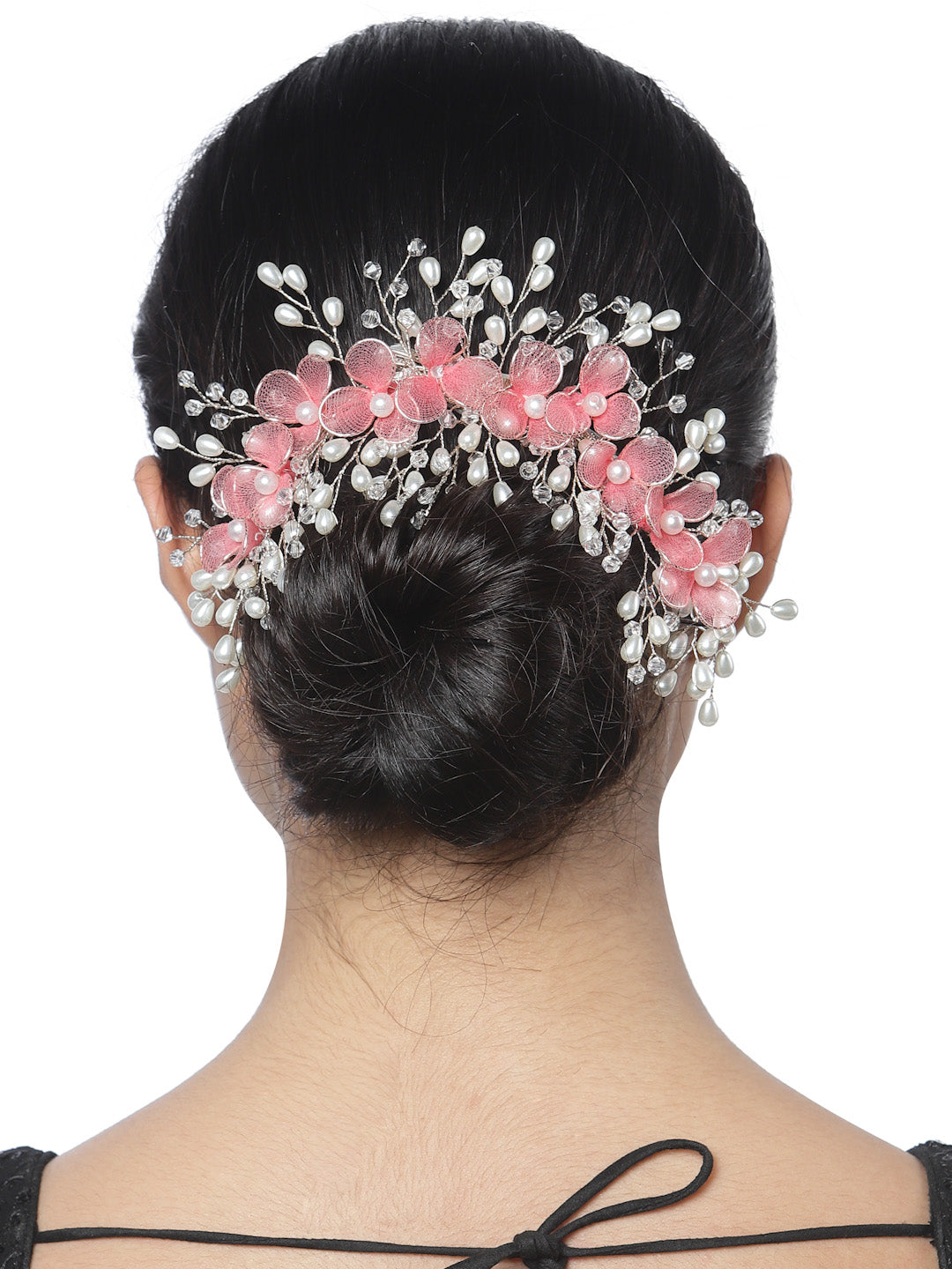 Vogue Hair Accessories Pink Net Flower Hair Accessories
