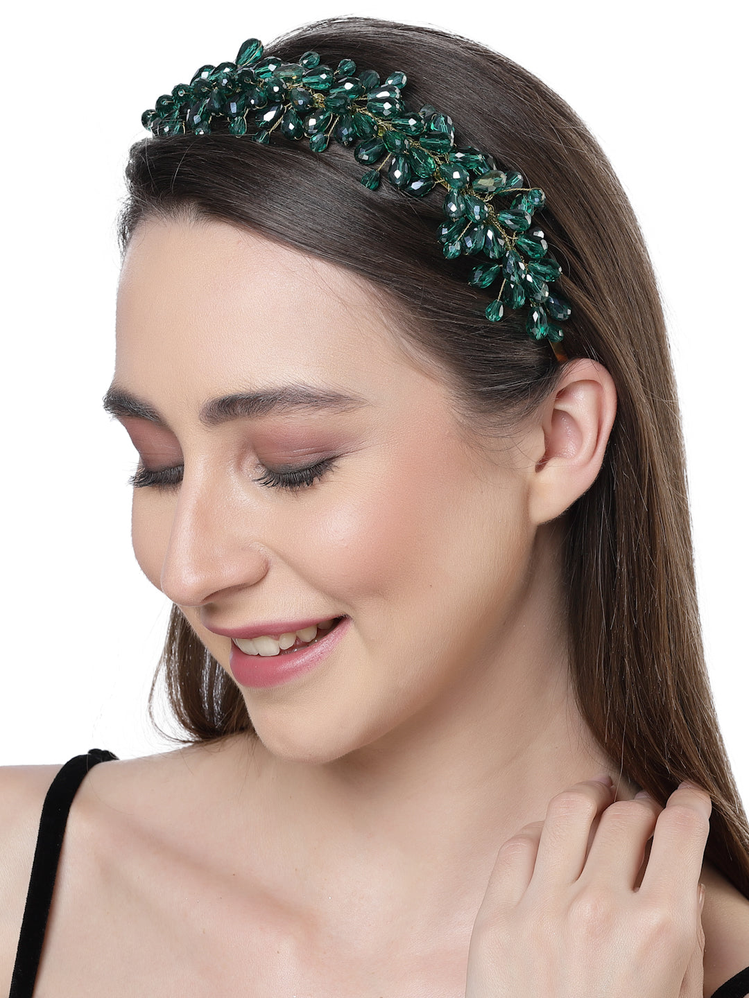Vogue Hair Accessories Metal Handmade Crystal With Pearls Fancy Party Hairband Hair Accessories