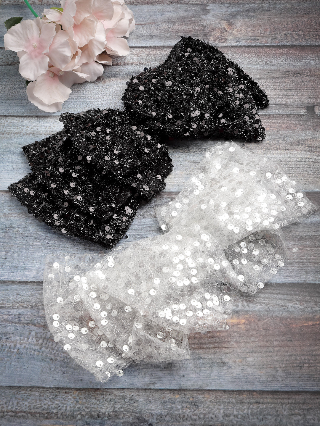 Vogue Hair Accessories Black And White Fancy Party Bow Hair Clip Back Clip For Girls and Women Set Of 2
