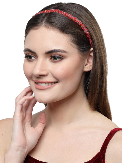Vogue Hair Accessories Black Handmade Metal Braid Beaded Hairband