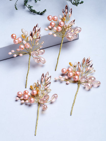 Vogue Hair Accessories Pink Handmade Beads Hair Pin