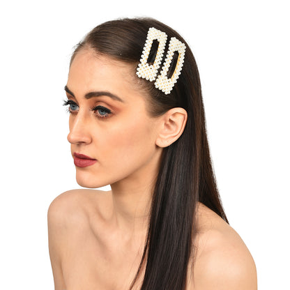 Vogue Hair Accessories White Handmade Pearl Tic Tac Hair Pin