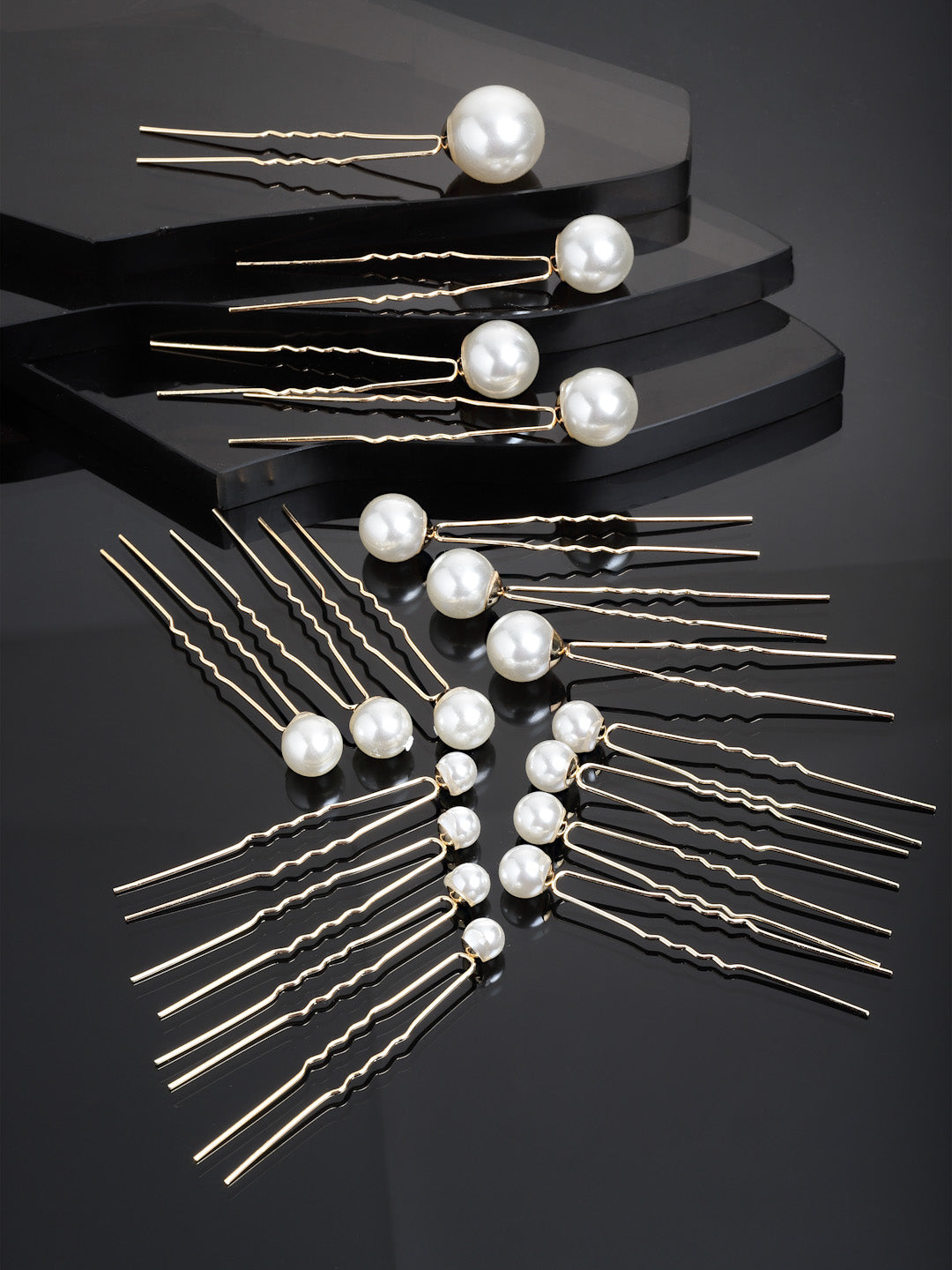 Vogue Hair Accessories White Pearl Hair Pins 18 Pcs