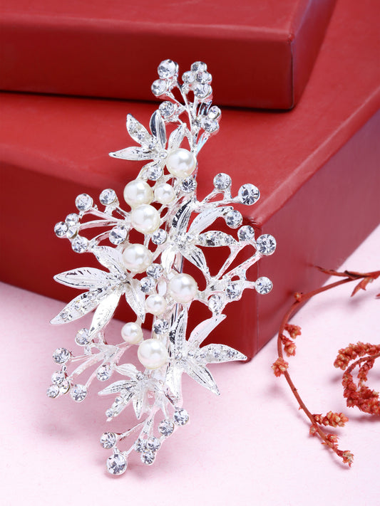 Vogue Hair Accessories Silver Metal Leaf Hair Pin