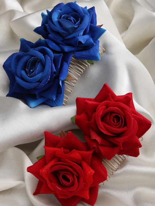 Vogue Hair Accessories  Rose Flower Hair Comb Clip Set of 2