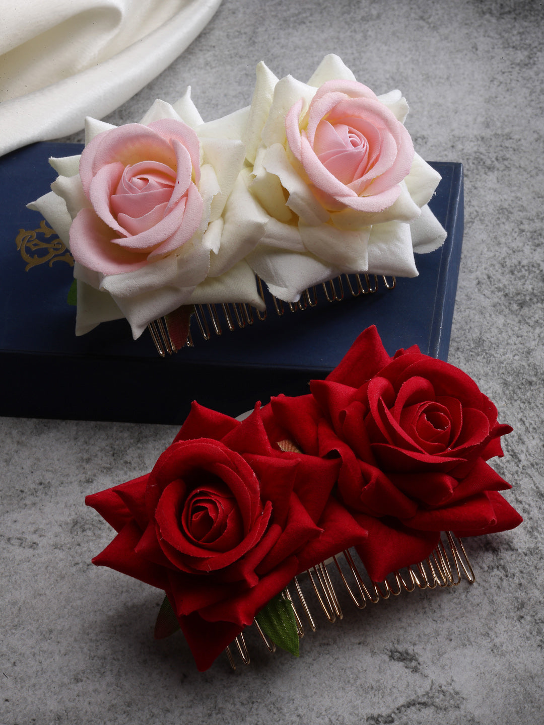 Vogue Hair Accessories  Rose Flower Hair Comb Clip Set of 2