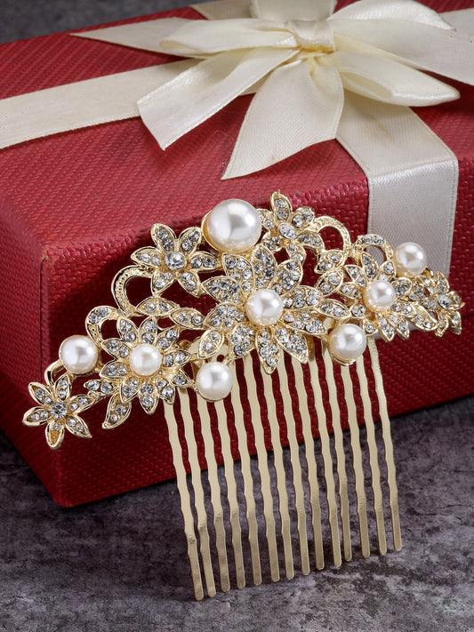 Vogue Hair Accessories Gold Fancy Hair Comb Clip