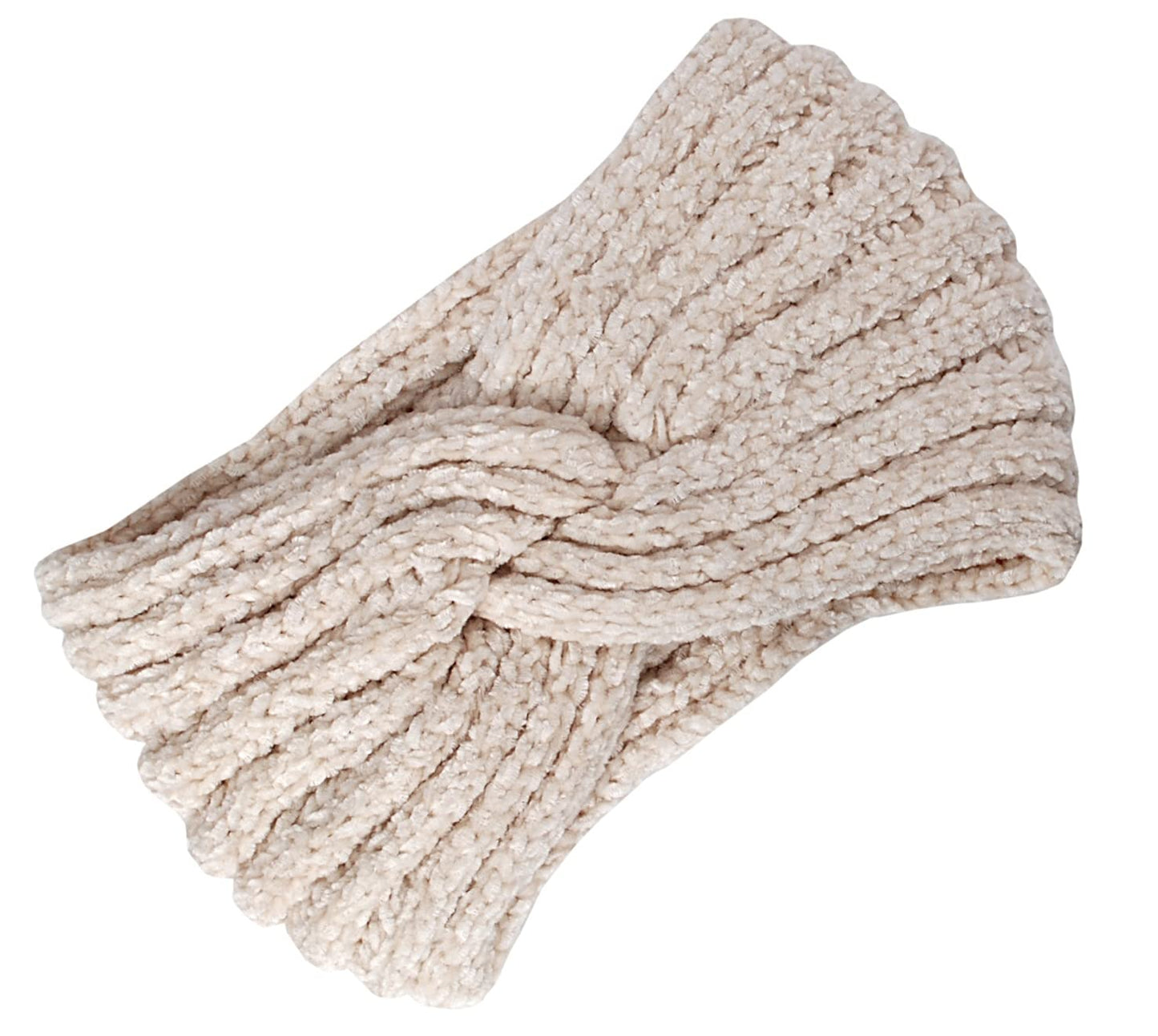 Vogue Hair Accessories Off White Woollen Self Lines Headband
