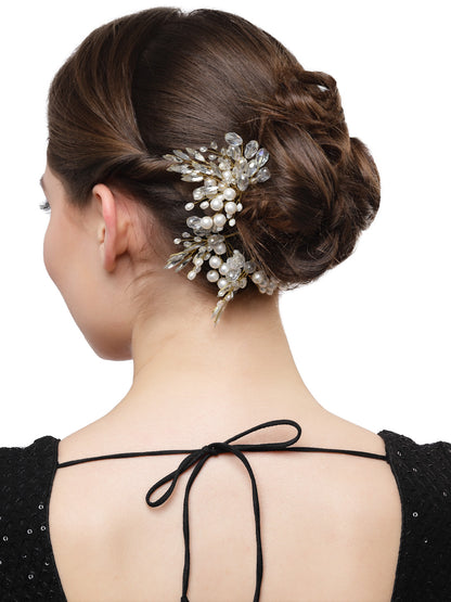 Vogue Hair Accessories White Handmade Beads Hair Pin