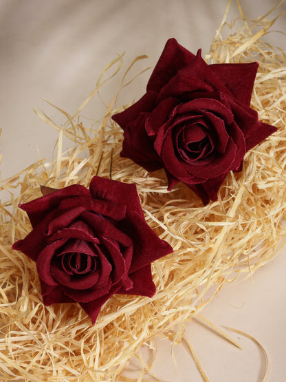 Vogue Hair Accessories Maroon Rose Juda Hair Pin