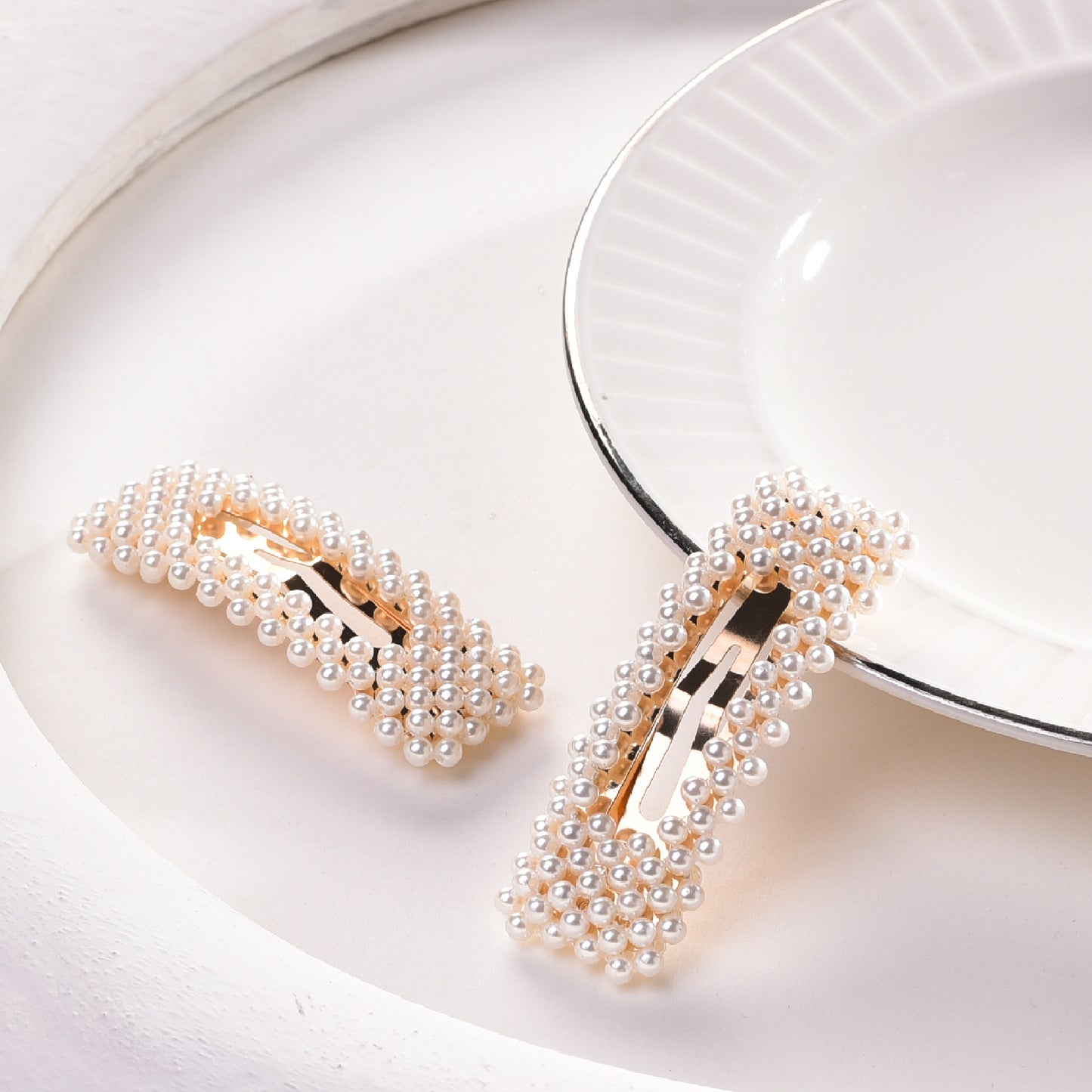 Vogue Hair Accessories White Handmade Pearl Tic Tac Hair Pin